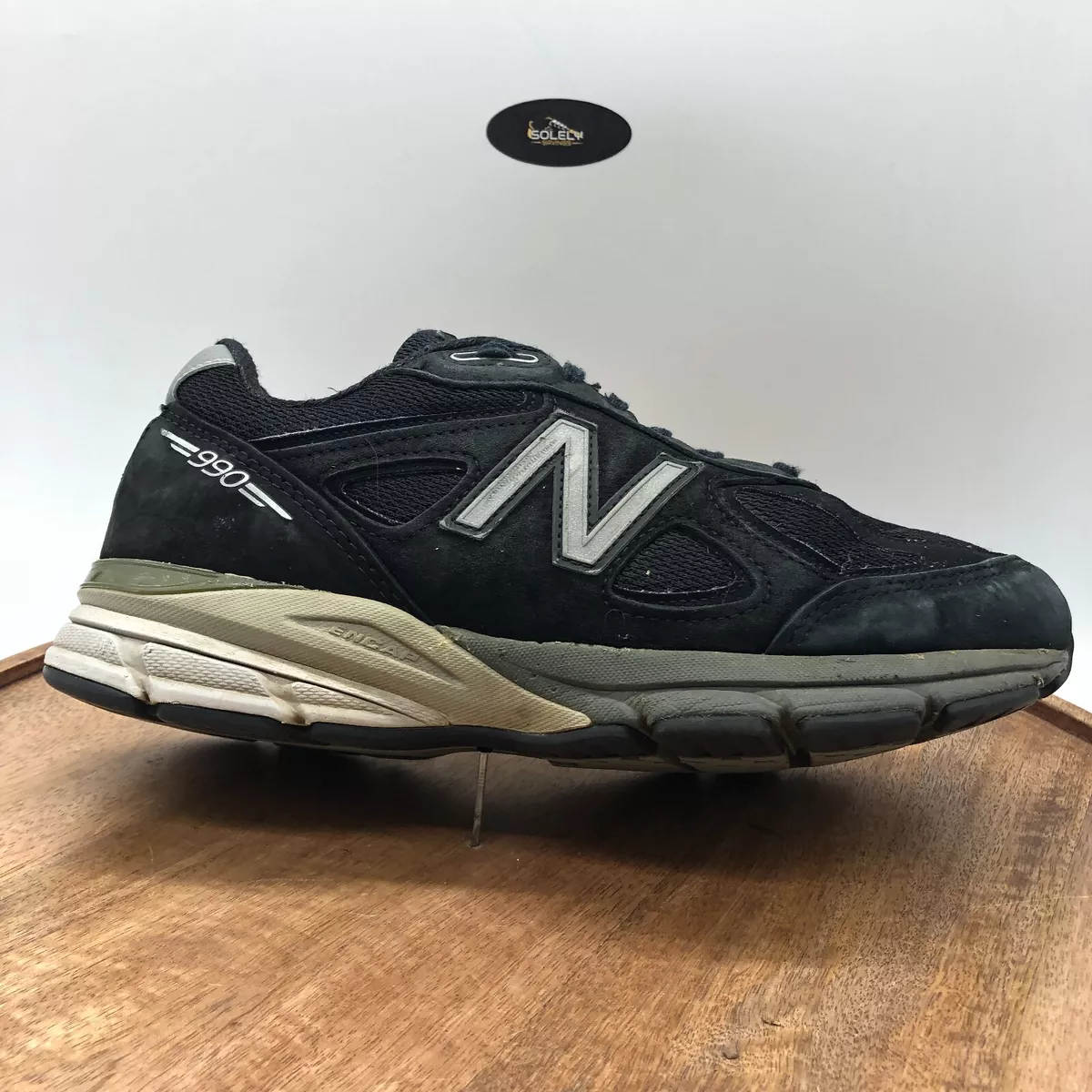 Mens New Balance 990v4 M990BK4 Black/Grey Suede Running Shoes Sneakers Size 7 2E