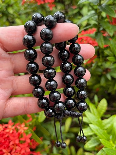 "Pulsera ajustable con cuentas de piedras preciosas de grado A+ 10 mm, pulseras de cristales genuinos 7,5" - Imagen 26 de 89