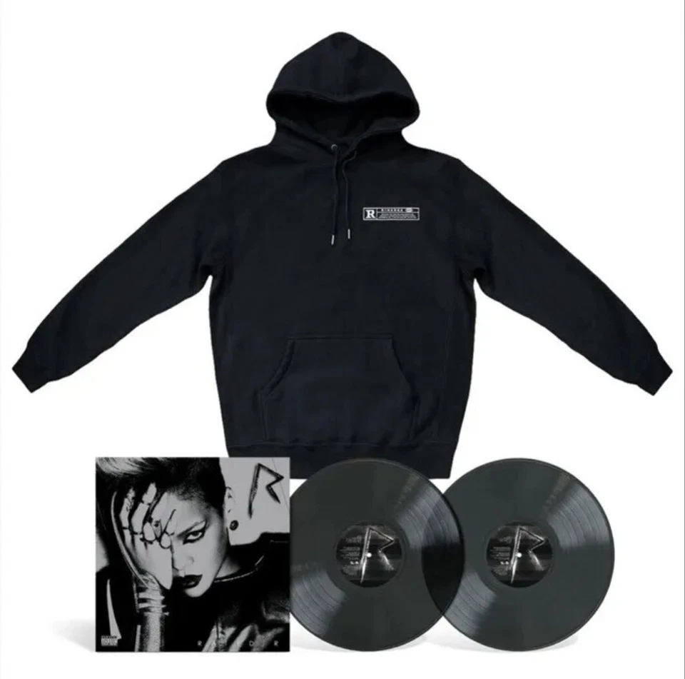 Rihanna Rated R Rih-Issue Limited Edition Vinyl Record & Medium Hoodie NEW 2 LP Foto 3 de 4