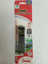 Pentel Super Hi-Polymer Lead Refill 0.5mm Fine, HB, 30 Pieces of Lead