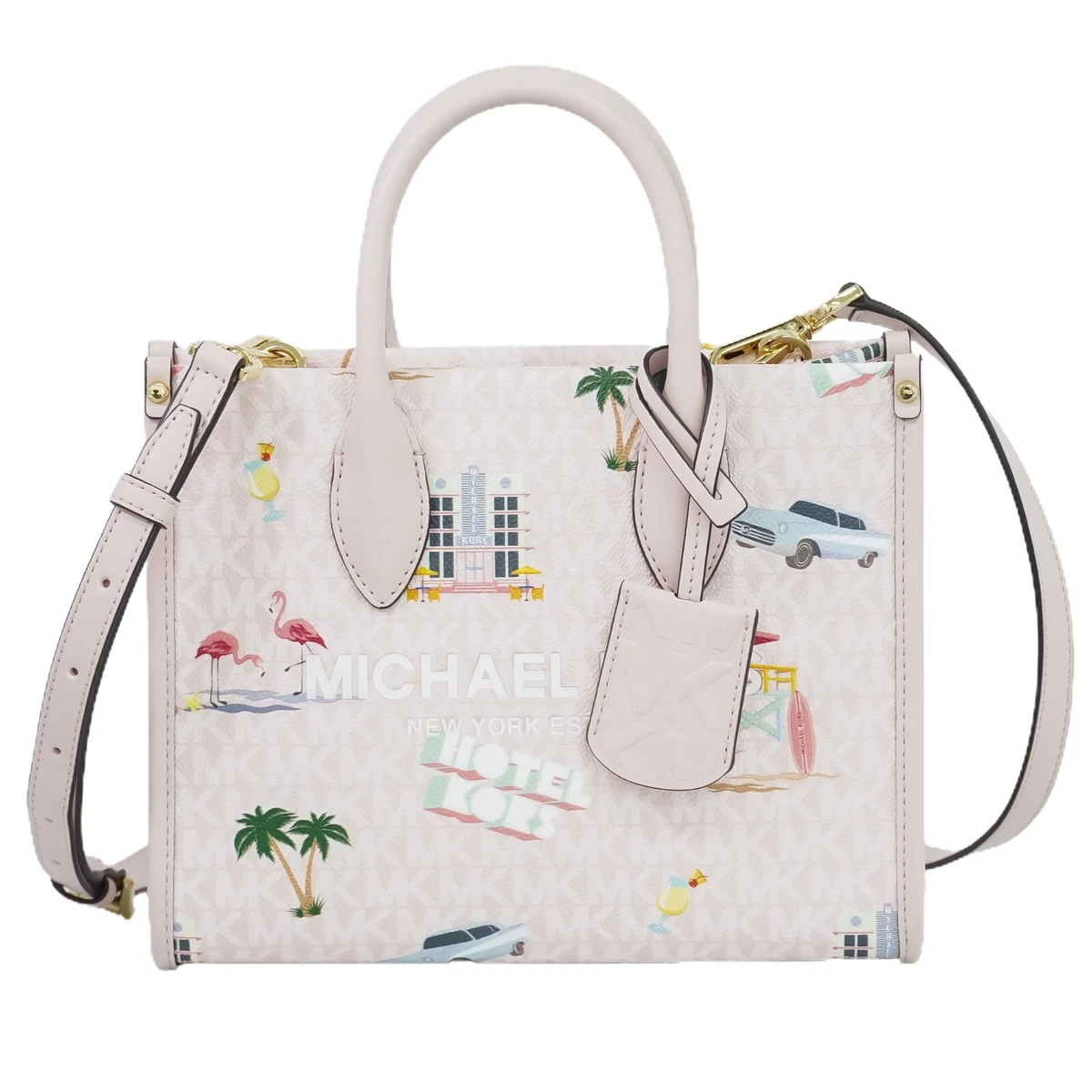 MICHAEL KORS Mirella Small PVC 2way Tote Shoulder Bag Pink Miami