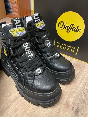 Bottes Buffalo Aspha Rain Lo - Chaussures Compensées Vegan Imperméables, Semelle Mémoire De Forme - Talon 5 Cm