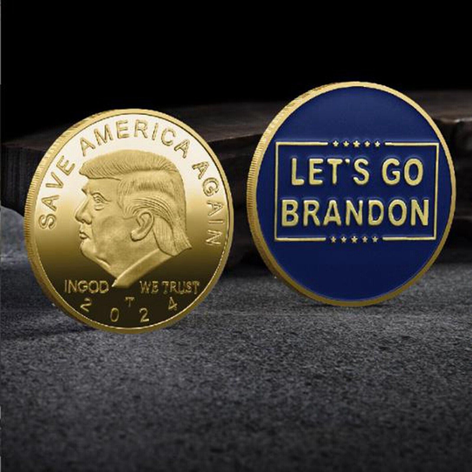 1 Pcs Commemorative Coin 2024 Donald Trump Plated EAGLE President SAVE Gold