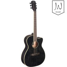 New Jn Guitars Yak-acfi Yakisugi Series Cutaway Auditorium Acoustic Guitar Black