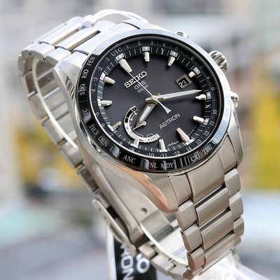 Seiko Astron SBXB085 GPS Solar Watch Black Dial Titanium Slim 8X22 