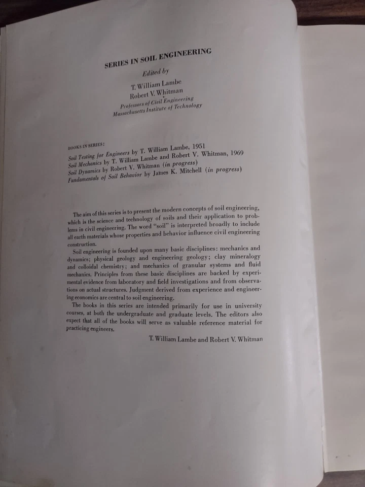 Vintage 1969 Soil Mechanics Lambe Whitman Terzaghi VTG - Image 3 of 4