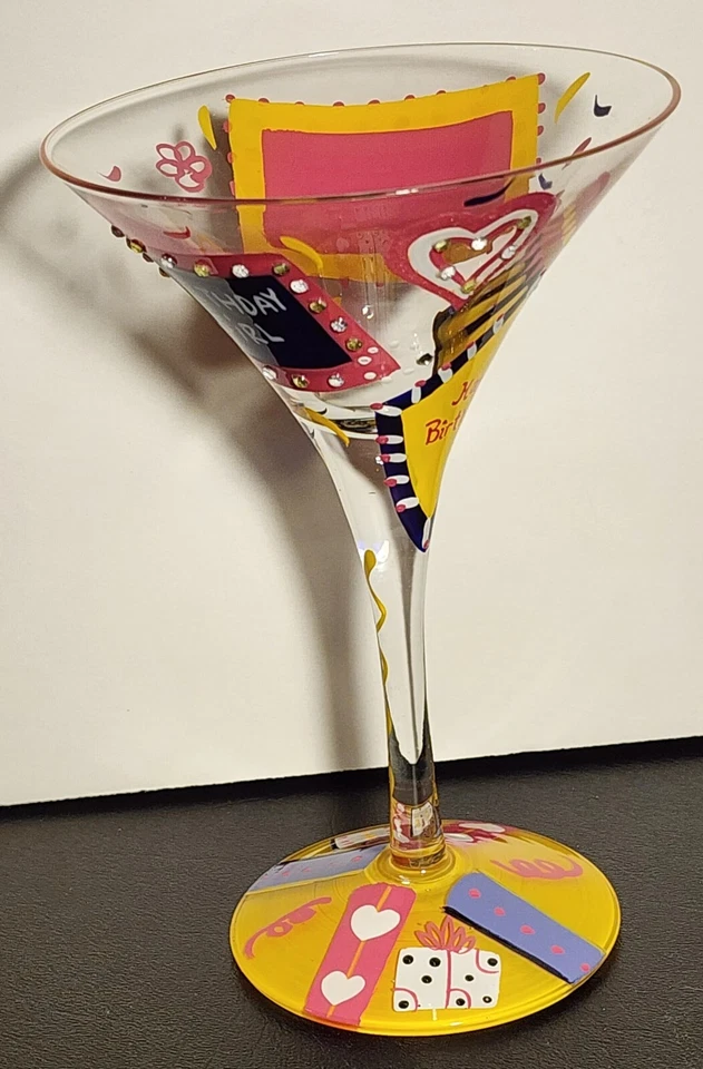 CHICA DE CUMPLEAÑOS Lolita pintada a mano me encanta mi copa de cóctel Martini Santa Bárbara Foto 4 de 4