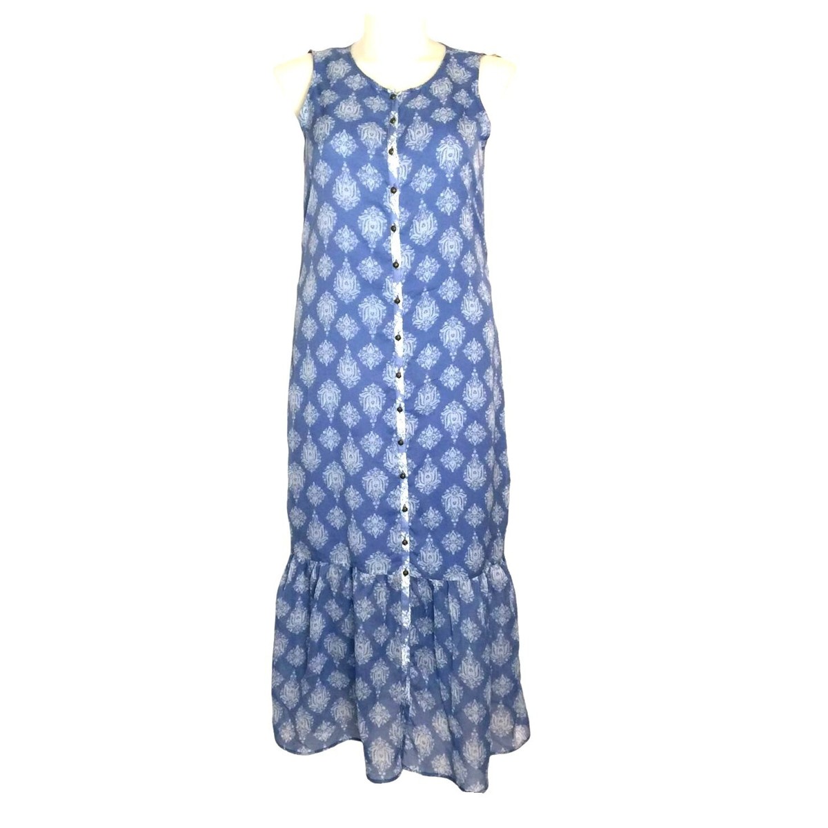 blue ikat maxi dress Navy Ikat Maxi Dress S main image 1