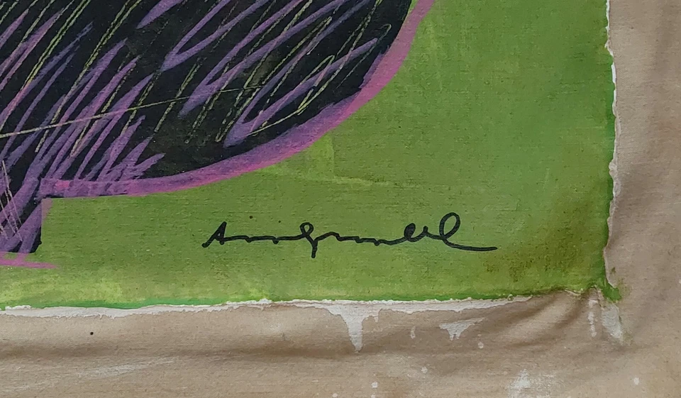 Andy Warhol Signed Pop Art Oil Painting on Canvas - American Modern Art — 第 3/4 张图片