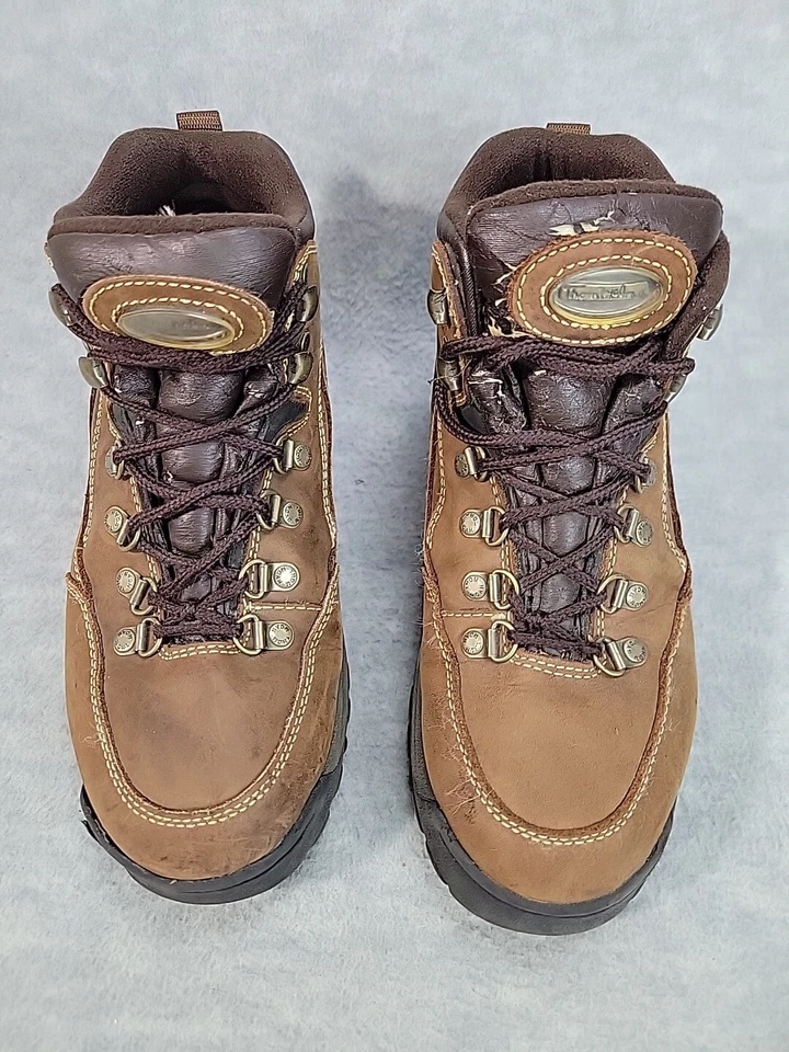 Thom McAn Tan Brown Leather Work Boots Ankle Hiking Trail Shoes Mens Size 6 - Image 3 of 4