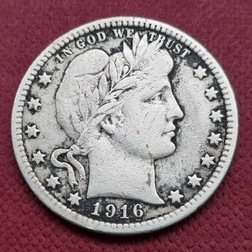 1916 D Barber Quarter 25c Better Grade Cleaned #45903