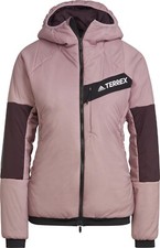 Womens Adidas Terrex Stretch Primaloft Hooded Jacket Coat Purple Magmau RRP £230