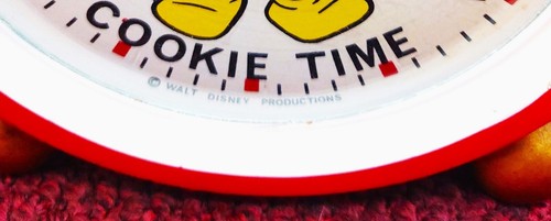 Tarro de galletas vintage Mickey Mouse Cookie Time Walt Disney Productions años 60-70 - Imagen 3 de 12