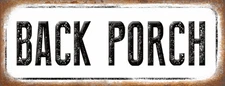 Back Porch Metal Sign, Outdoor Living, Patio, Deck