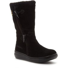 Rocket Dog Slope Black Ladies Long Boots Suede