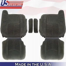 2005 For Chevy Silverado 1500 2500 2x Top 2x Bottom 2x Armrest Cloth Covers Gray