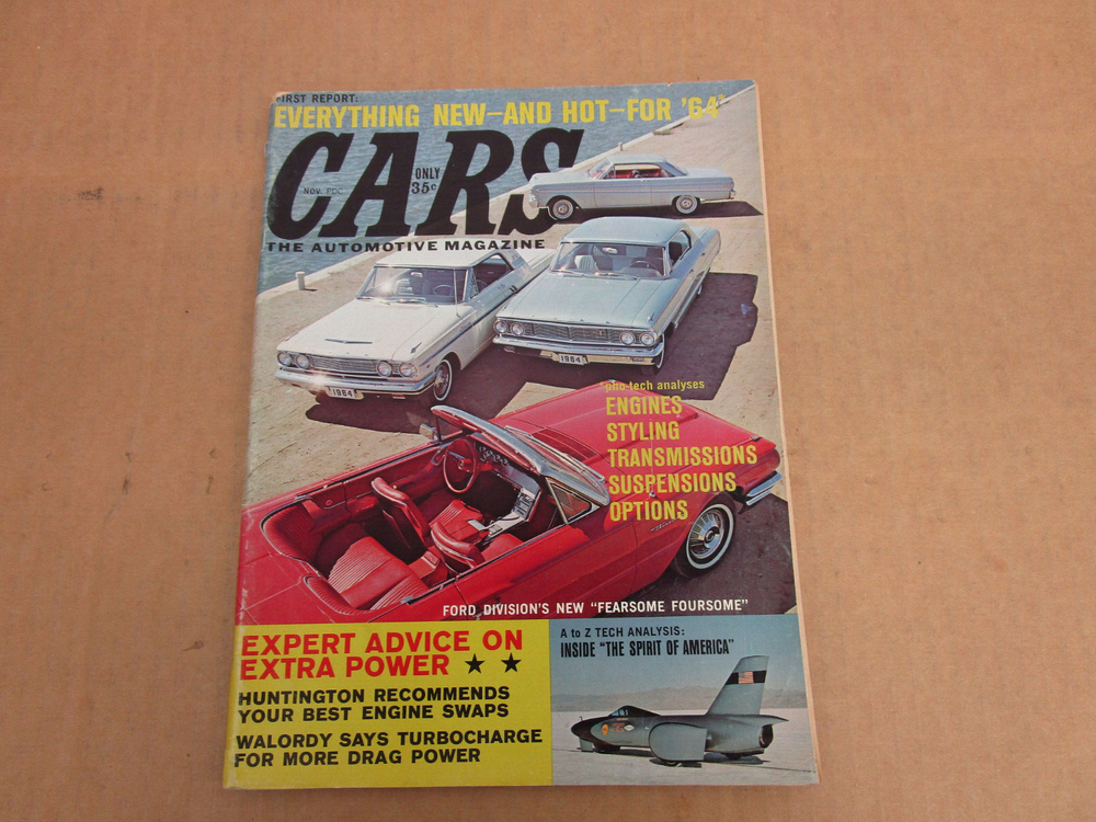 HI-PERFORMANCE CARS magazine November 1963 drag race muscle Studebaker Chrysler