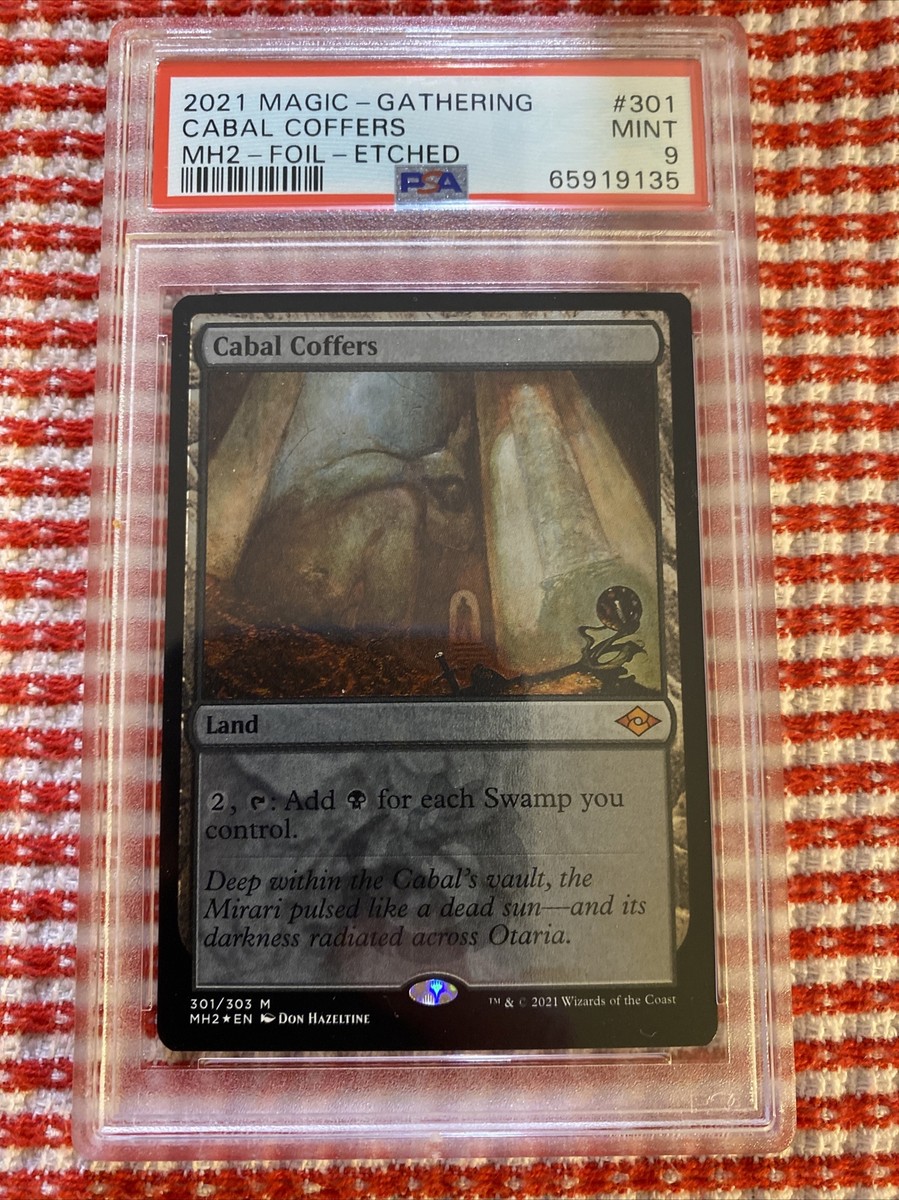 PSA 9 Mint CABAL COFFERS (FOIL-ETCHED) Modern Horizons 2 Magic MTG