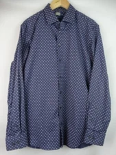 14TH & Union Men's Shirt Size Large Blue Trim Fit Long Sleeve Button Down Top
