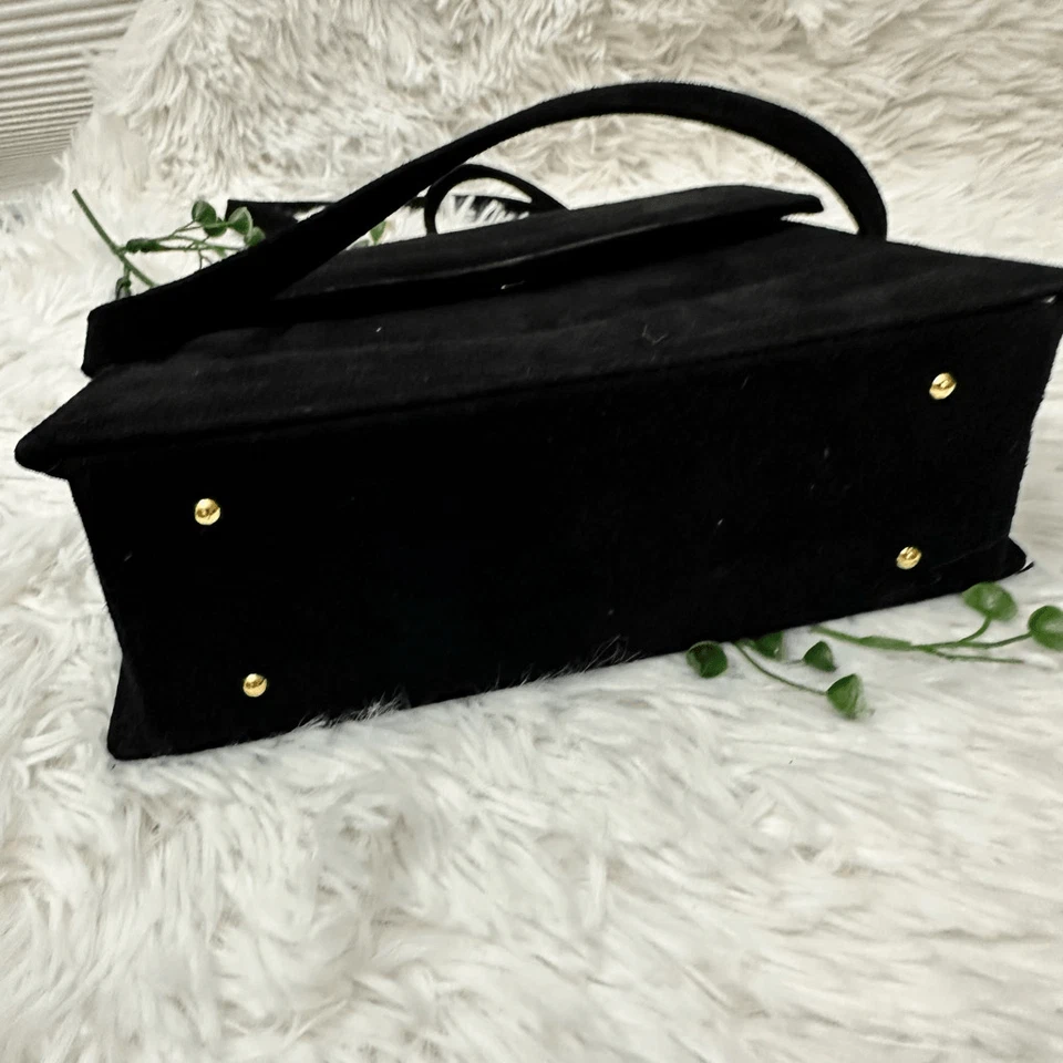 Bolso Bandolera Henri Bendel Negro Gamuza Convertible Pequeño De Colección Foto 4 de 4