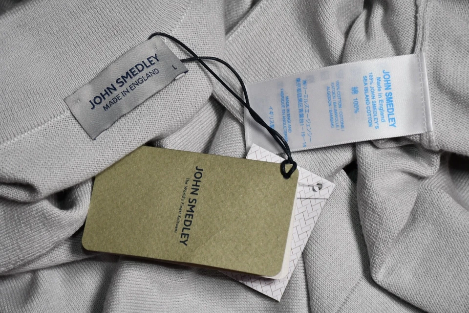 John Smedley Creek Sea Island 棉衬衫 灰色 L 码 — 第 2/4 张图片