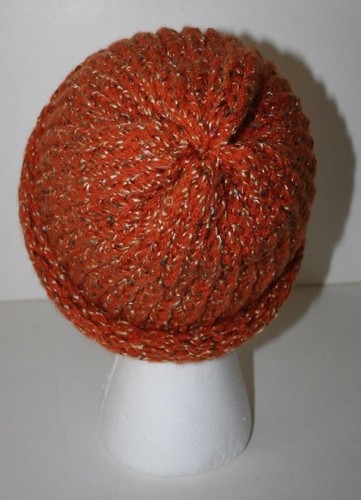 Handmade Girl's Hat Knit Beanie Orange - Picture 5 of 5