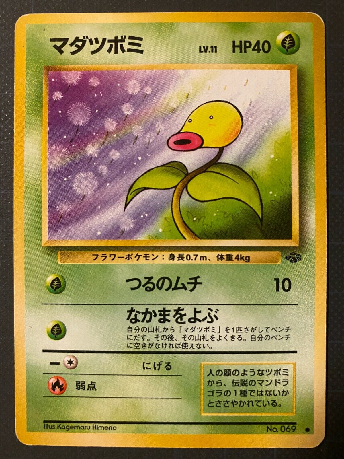 Pokemon Card Bellsprout No.069 Lv.11 OLD BACK JAPAN EDITION