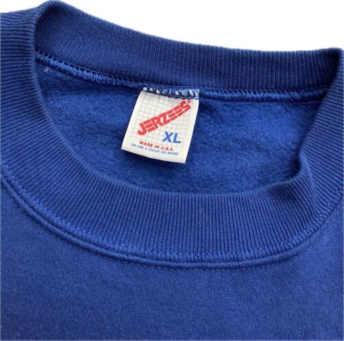 Vintage Jerzeez Alaska Sweatshirt Men XL Blue Crewneck Sweater Grandpa Adult - Picture 3 of 6