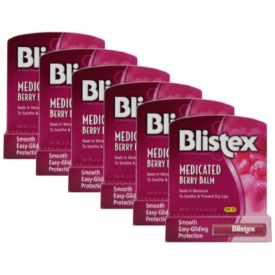 BLISTEX MEDICATED BERRY BALM      .15OZ (Pack of 6)