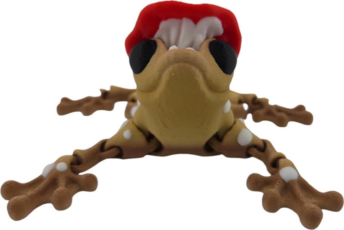 3D Printed Articulated Mushroom Frog - Fantasy Fidget Toy