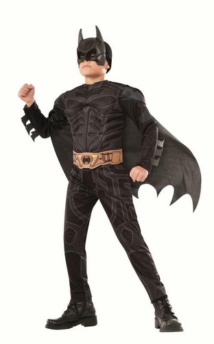 DC Batman Dark Knight Muscle Chest Child Costume Size: M (8-10) - Afbeelding 1 van 2