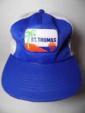 Vintage 1980s ST. THOMAS Virgin Islands Caribbean Advertising Patch SNAPBACK HAT