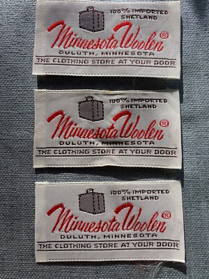 Vintage Clothing Tag  Replacement Unused  Minnesota Woolen Mills Labels 1950s
