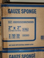 Gauze, Sponge, Sterile, 2"x2", 8-ply 2 EA/PK, 50 PK/BX, 30 BX/CS 