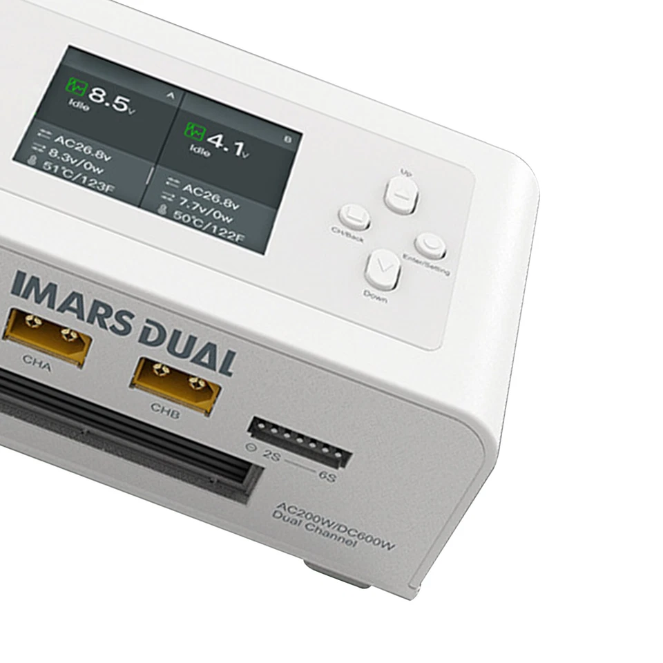 AC 200WV/DC 2*300W Dual Channel RC Lipo Battery Balance High-speed Charger White - Image 2 of 4