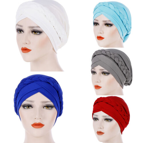 Women Hair Loss Scarf Braid Head Wrap Hijab Hat Turban Cover Care Chemo Cap US - 第 3/13 張圖片