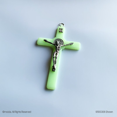St Benedict Glow in the Dark Crucifix, 6'' Catholic Cross Crucifijo Fosforescente