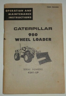 Caterpillar 980 Wheel Loader Operators Operation Maintenance Manual