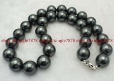 Genuine 8/10/12/14/16/18/20mm South Sea Black Shell Pearl Necklace 20''