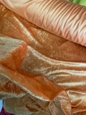 VELVET PANNE CRUSHED BACKDROP VELOUR STRETCH FABRIC 60" WIDE lightORANGE BY YARD