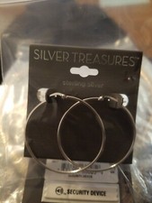Silver Treasures Sterling Silver Hoop Snap Closure 56