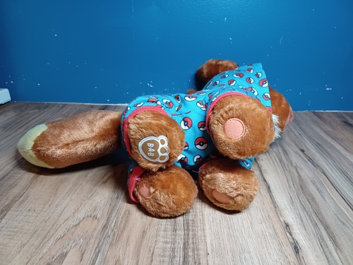 Build A Bear Eevee Pokemon Plush with Pokeball Sleeper Pajamas Great Shape 16” - Picture 5 of 5