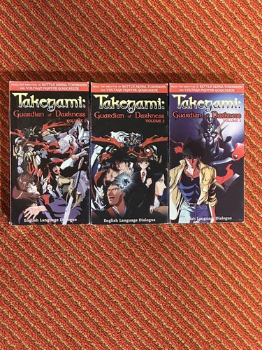 Takegami Guardian of Darkness Volume 1 -3 VHS Anime English Dub Tested Works