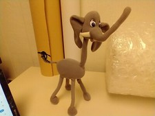 VTG RARE Skinny GRAY ELEPHANT WIRE BENDABLE PLUSH ANIMAL TOY 12" 8/17/24 C