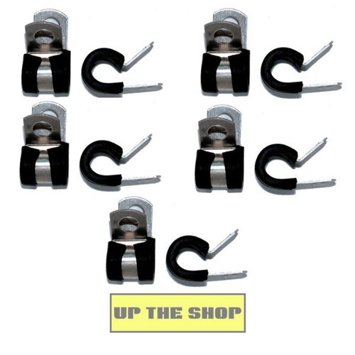 10 cushion clamps for -3 or 1/4" diameter brake lines / pipes / hoses