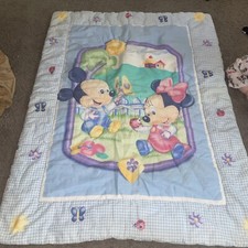 Vintage Baby Mickey And Minnie Disney Crib Blanket