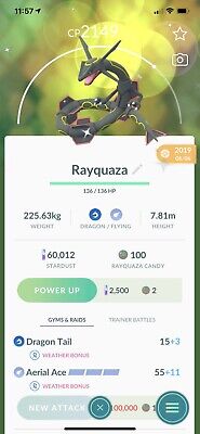 Pokémon GO Shiny Rayquaza x2, Guzzlord, Cresselia - Mini Account