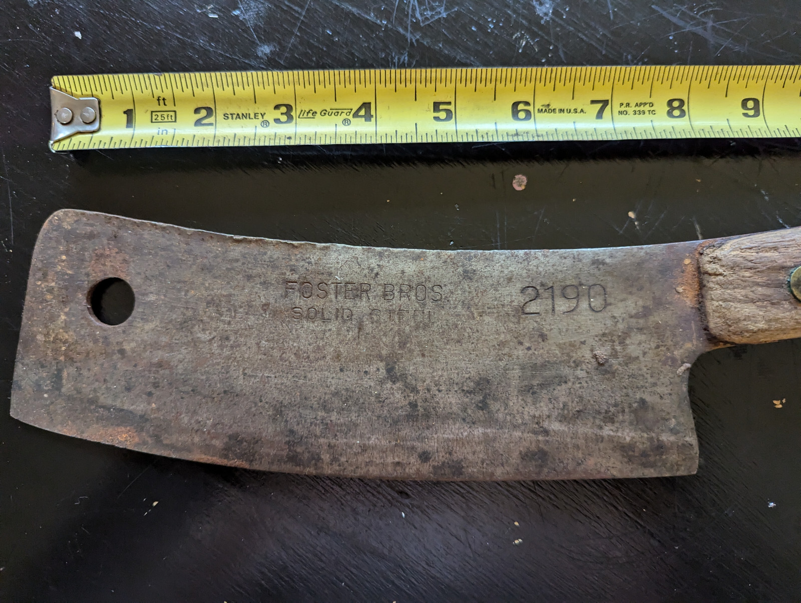 VINTAGE Foster Bros Meat Cleaver Butcher Knife 2190 - Unrestored Original