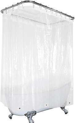Clear Clawfoot Tub All Around Shower, 180 X 70 Shower Curtain