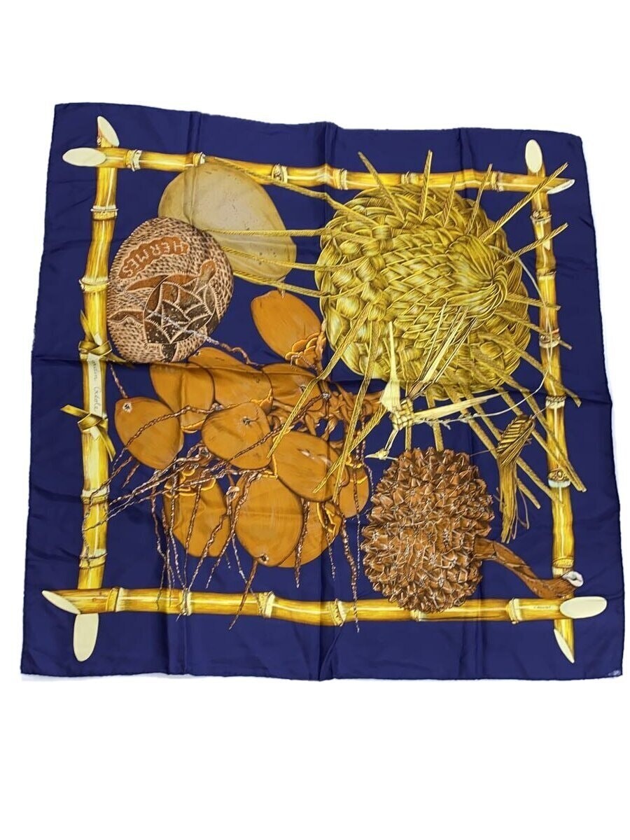 Vintage Hermes Blue Allover Silk Scarf for Women